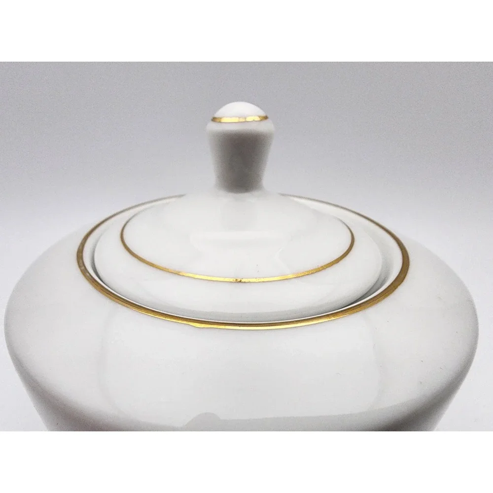 Vintage Tangshan Fine China Sugar‎ Bowl White W/ Pink Roses